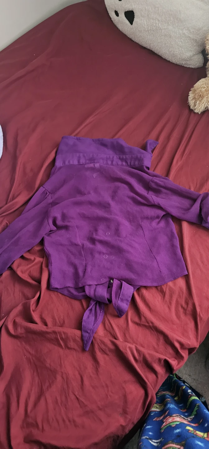 Apollo Purple Button-Up Tie-Front Shirt M (10/12) - photo 2