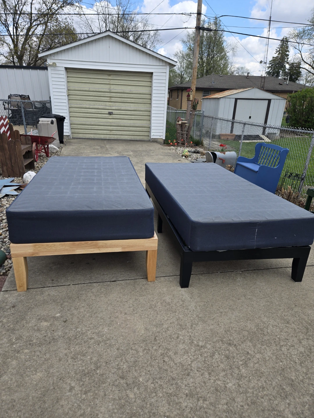 Twin Size box spring  with twin Bed Frame.
