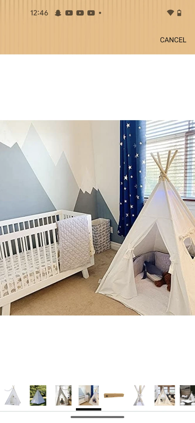 White Cotton Teepee Tent for Kids - photo 3