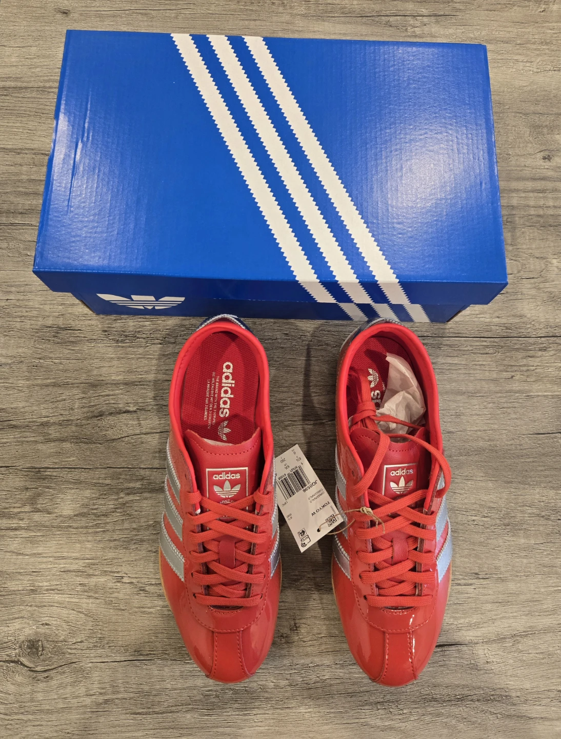 Adidas Red & Silver Tokyo Sneakers with Box - photo 2