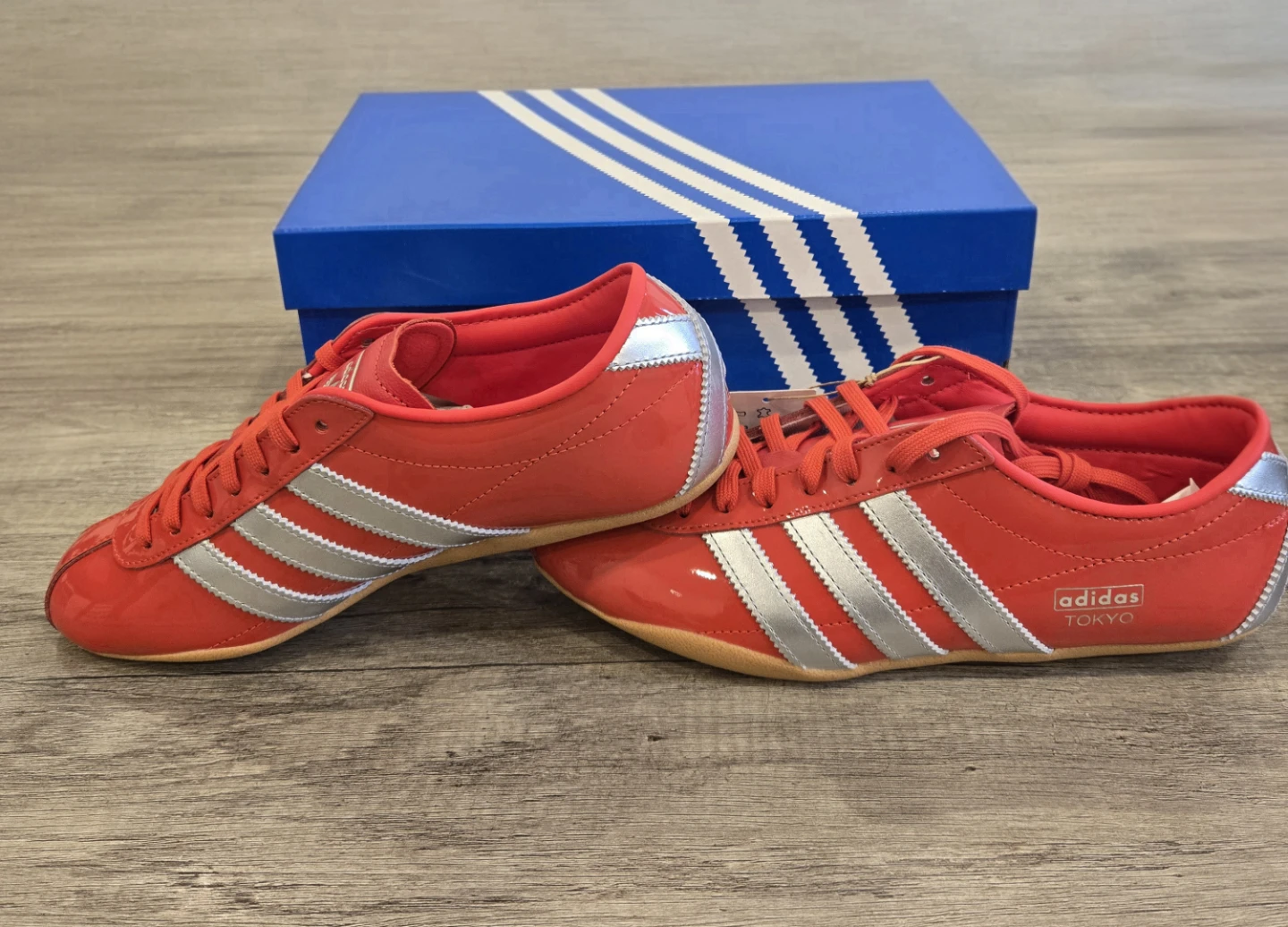 Adidas Red & Silver Tokyo Sneakers with Box - photo 3