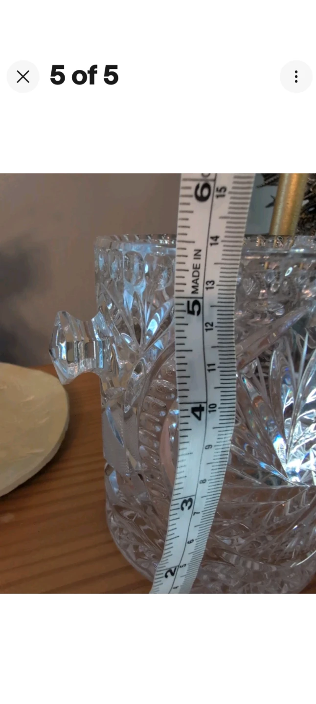 Vintage Cut Crystal Ice Bucket with Handles - photo 4