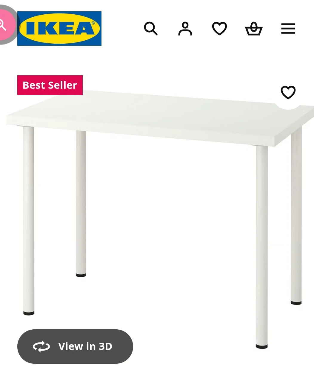 IKEA Linnmon / Adils Table - White 100x60 cm