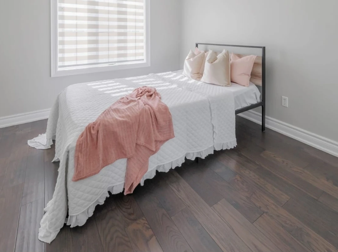 White Metal Bed Frame with Headboard