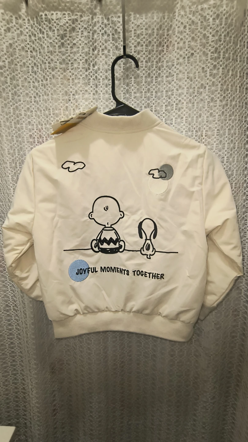 Zara Kids Peanuts Snoopy Baseball Jacket Cream Size 6