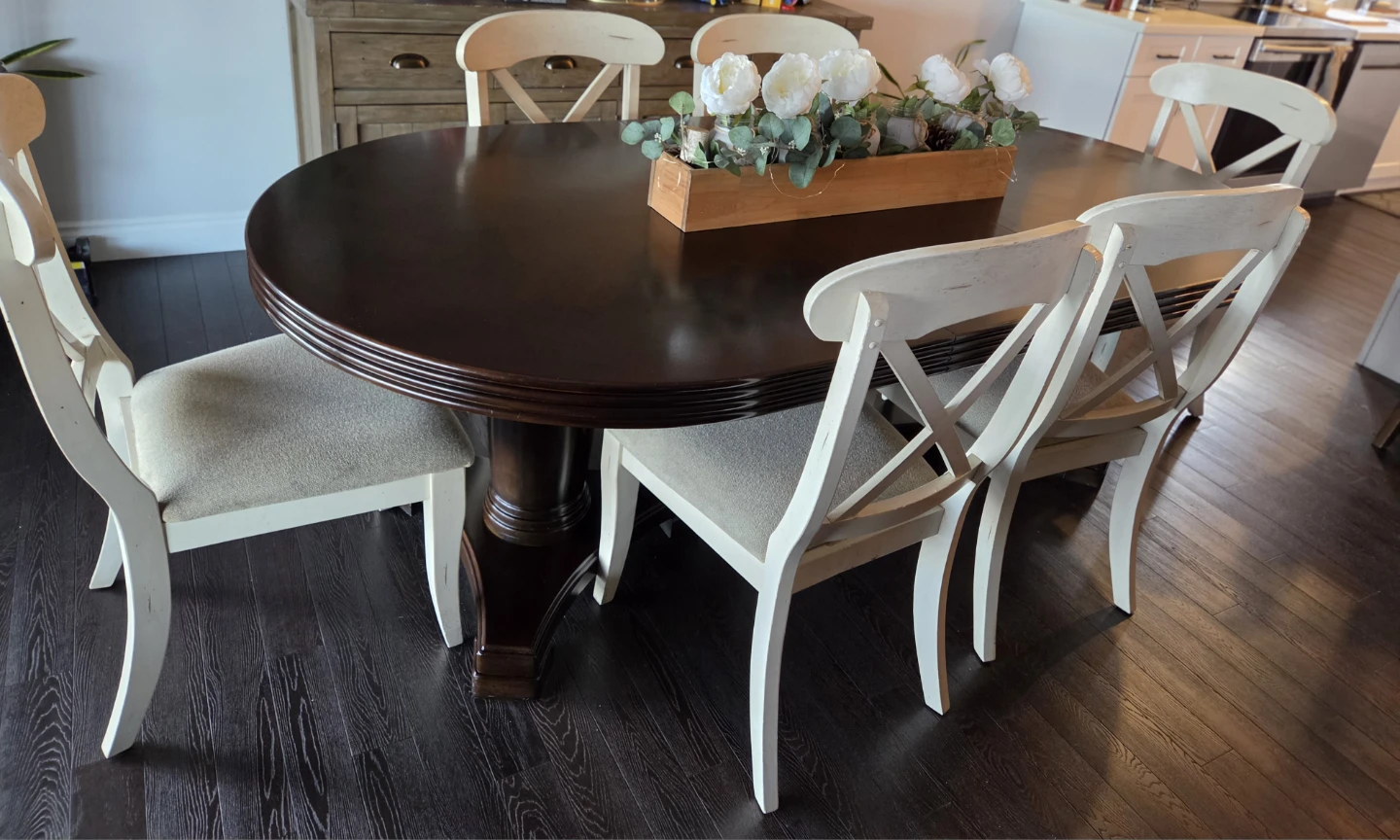 Solid wood Oval double pedestal dining table