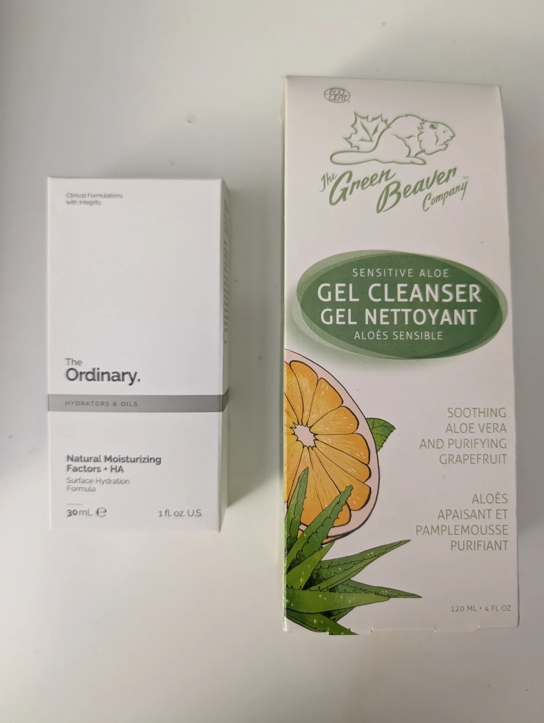 2 items! The Ordinary moisturizer & Green Beaver cleanser