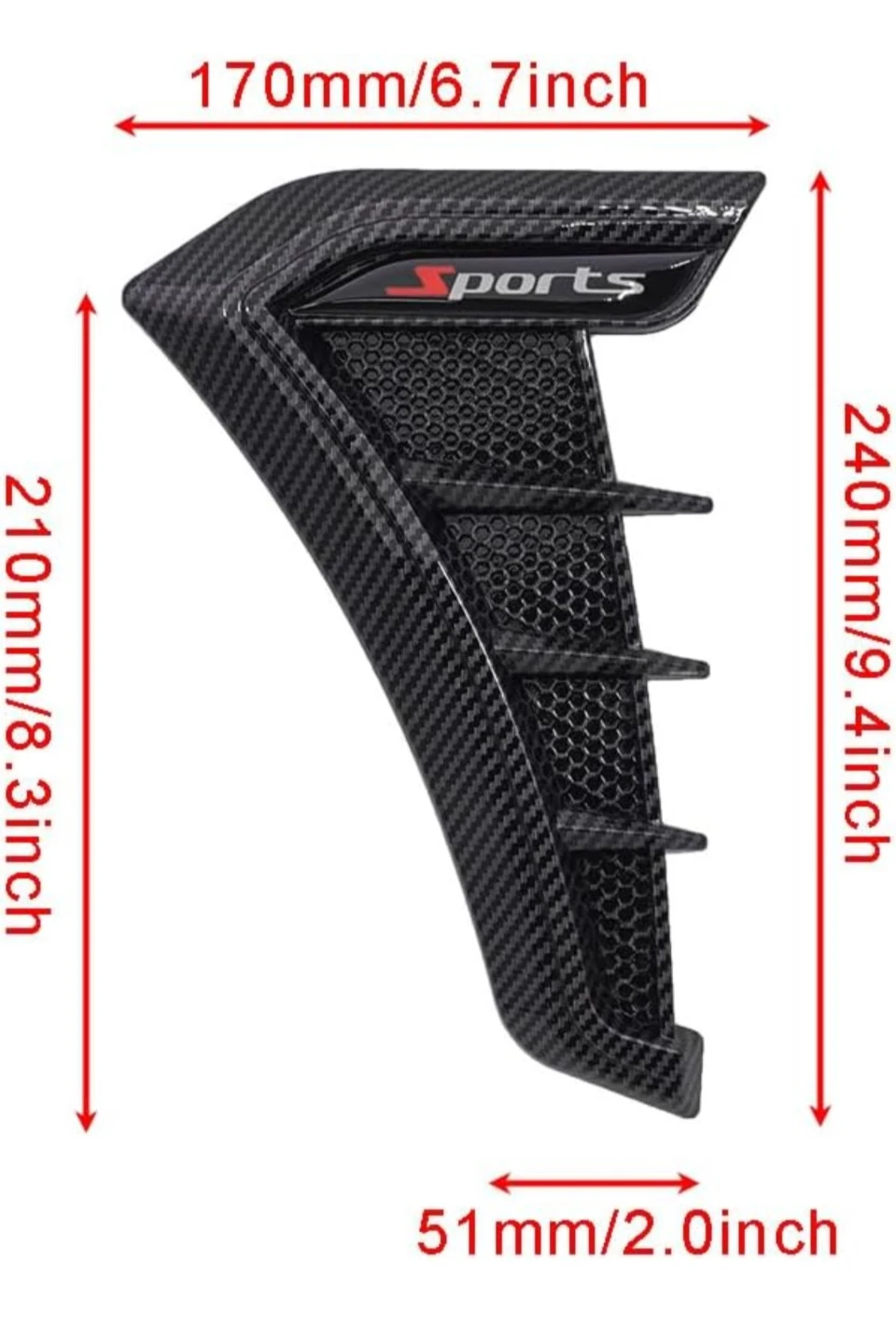Car Fender Side Vent Stickers (2-Pack) - photo 3