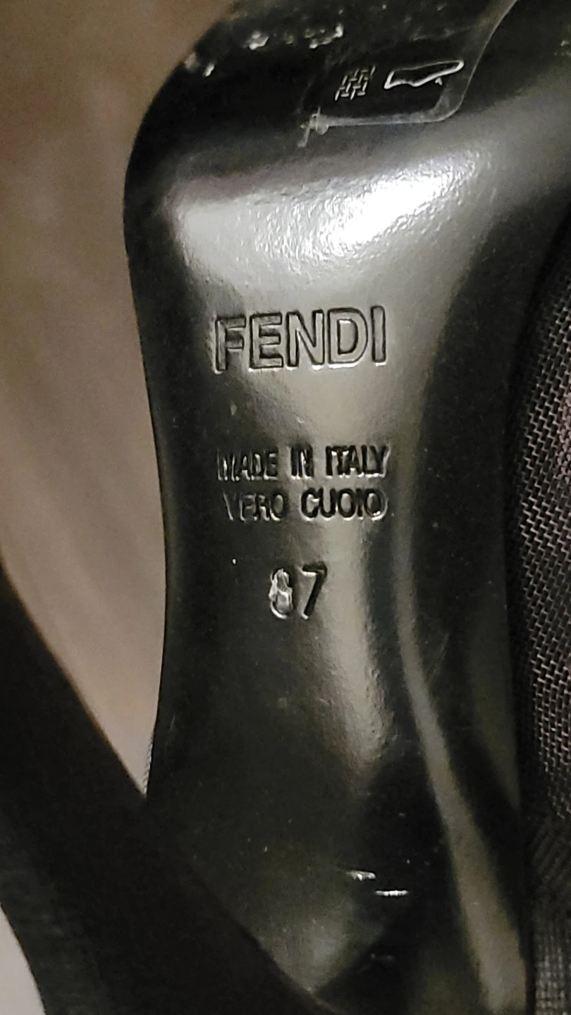 Vintage Fendi Black Mesh Peep-Toe Heels - photo 3
