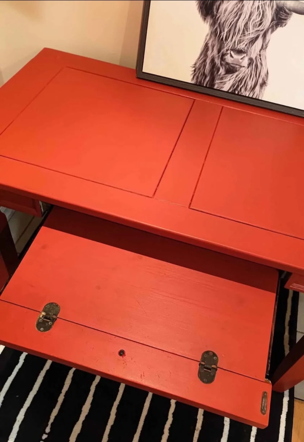 Refinished Red Pier One Desk - photo 2