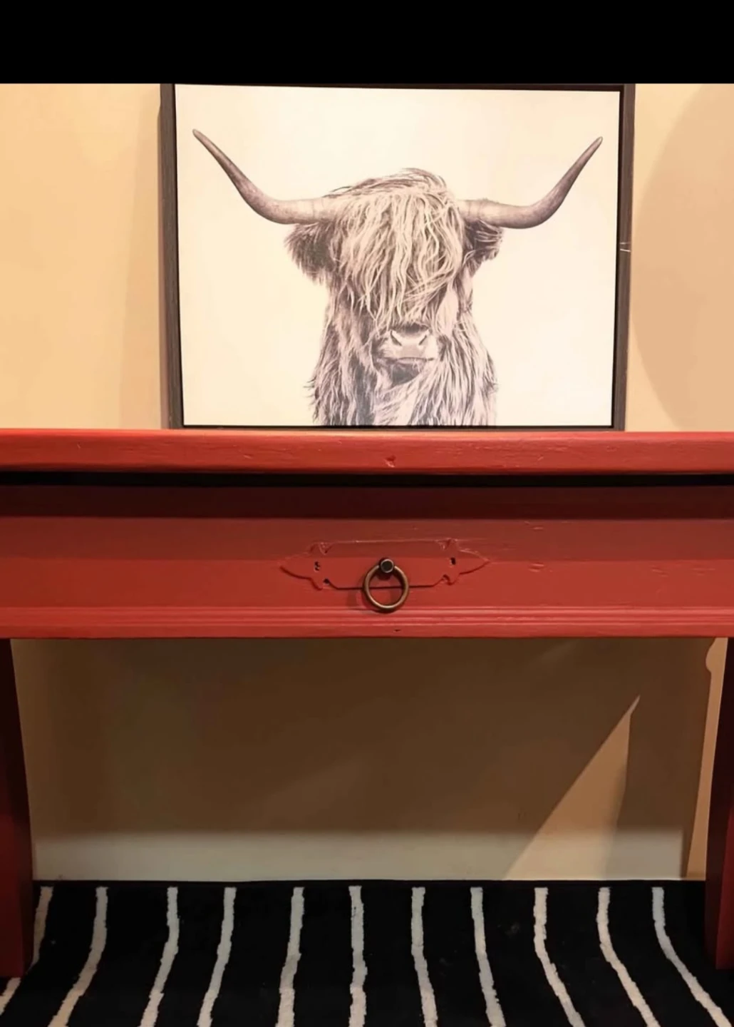 Refinished Red Pier One Desk - photo 3