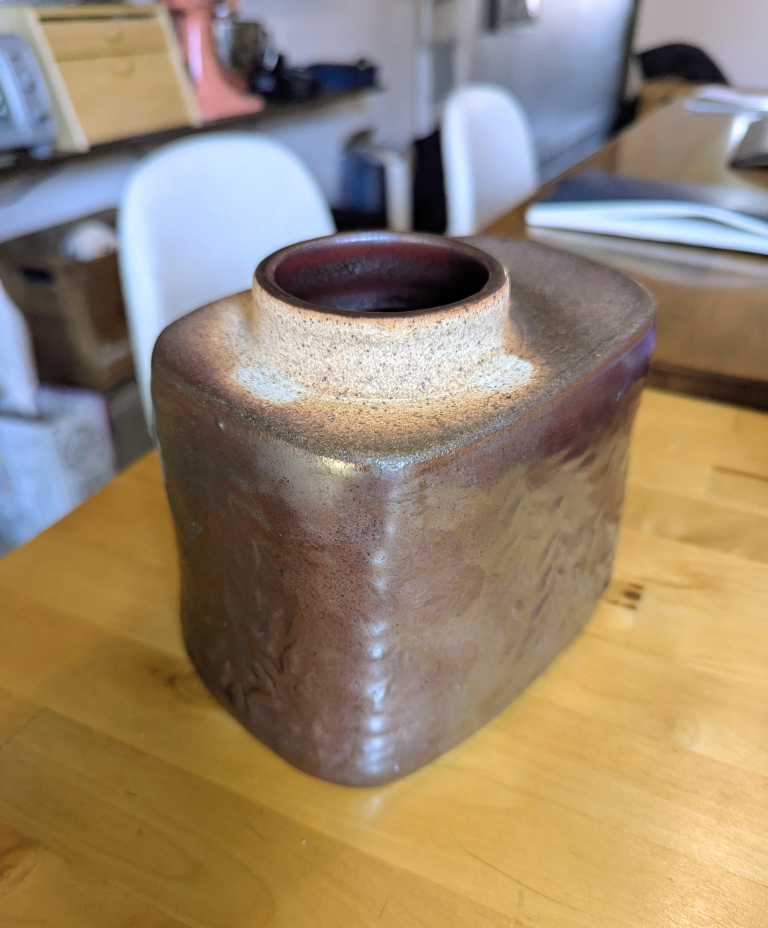 Mid-Century Vintage Glazed Earthenware Vase