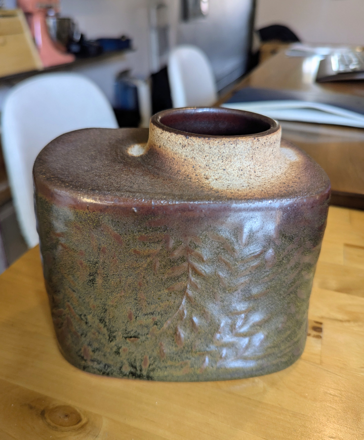 Mid-Century Vintage Glazed Earthenware Vase - photo 2