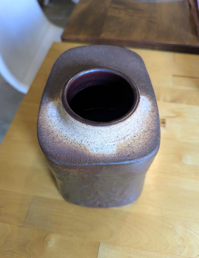 Mid-Century Vintage Glazed Earthenware Vase - photo 4