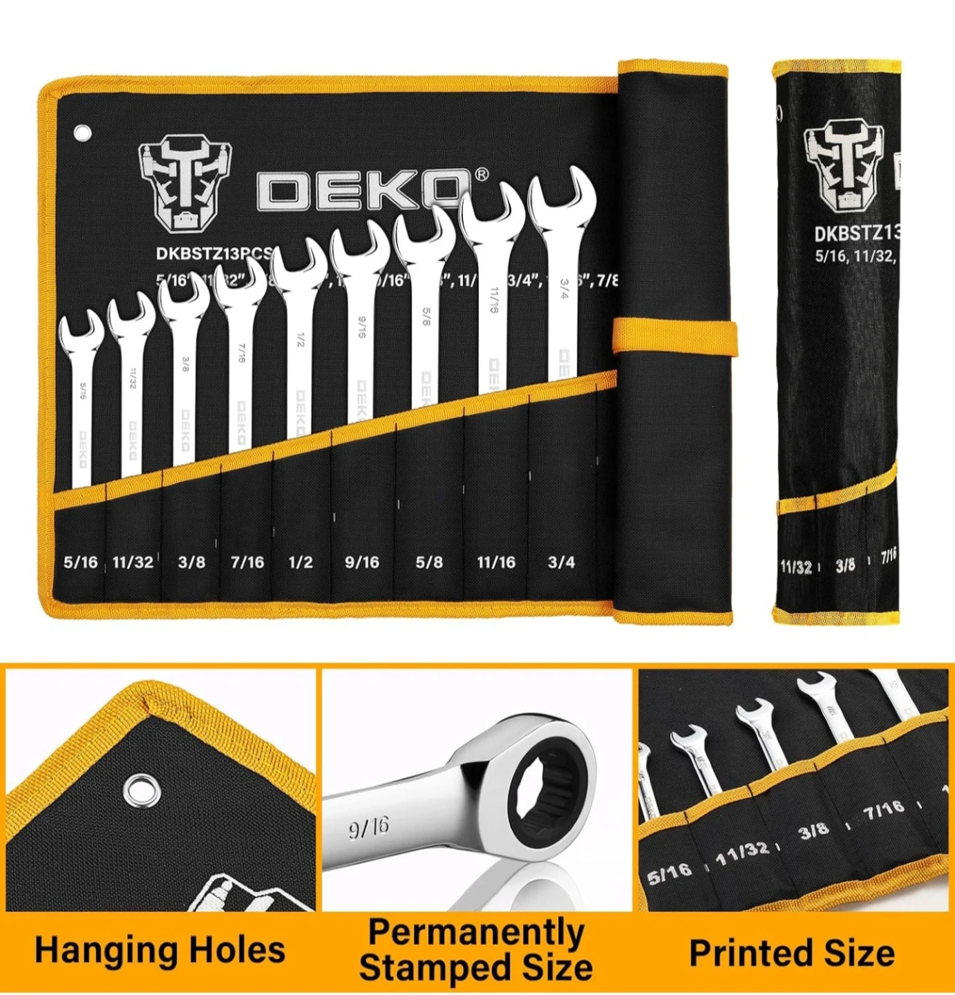 DEKO Ratcheting Combination Wrench Set - 13 Piece SAE - photo 3
