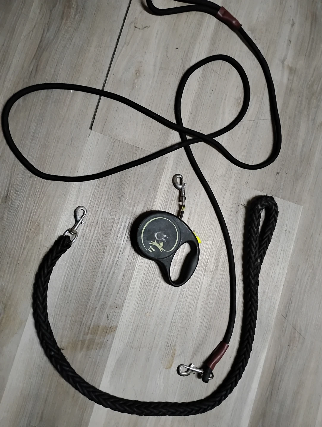 Black Dog Leash and Retractable Leash Set