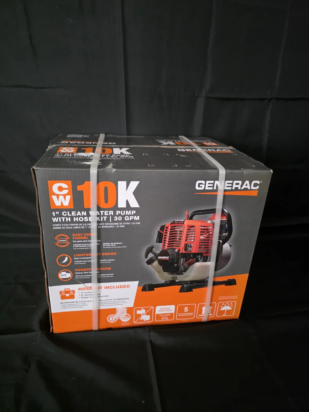 Generac CW 10K 1" Clean Water Pump with Hose Kit