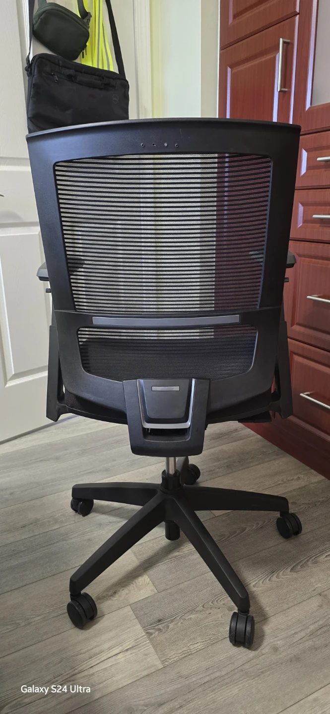 Black Mesh Office Chair with Adjustable Arms - photo 4