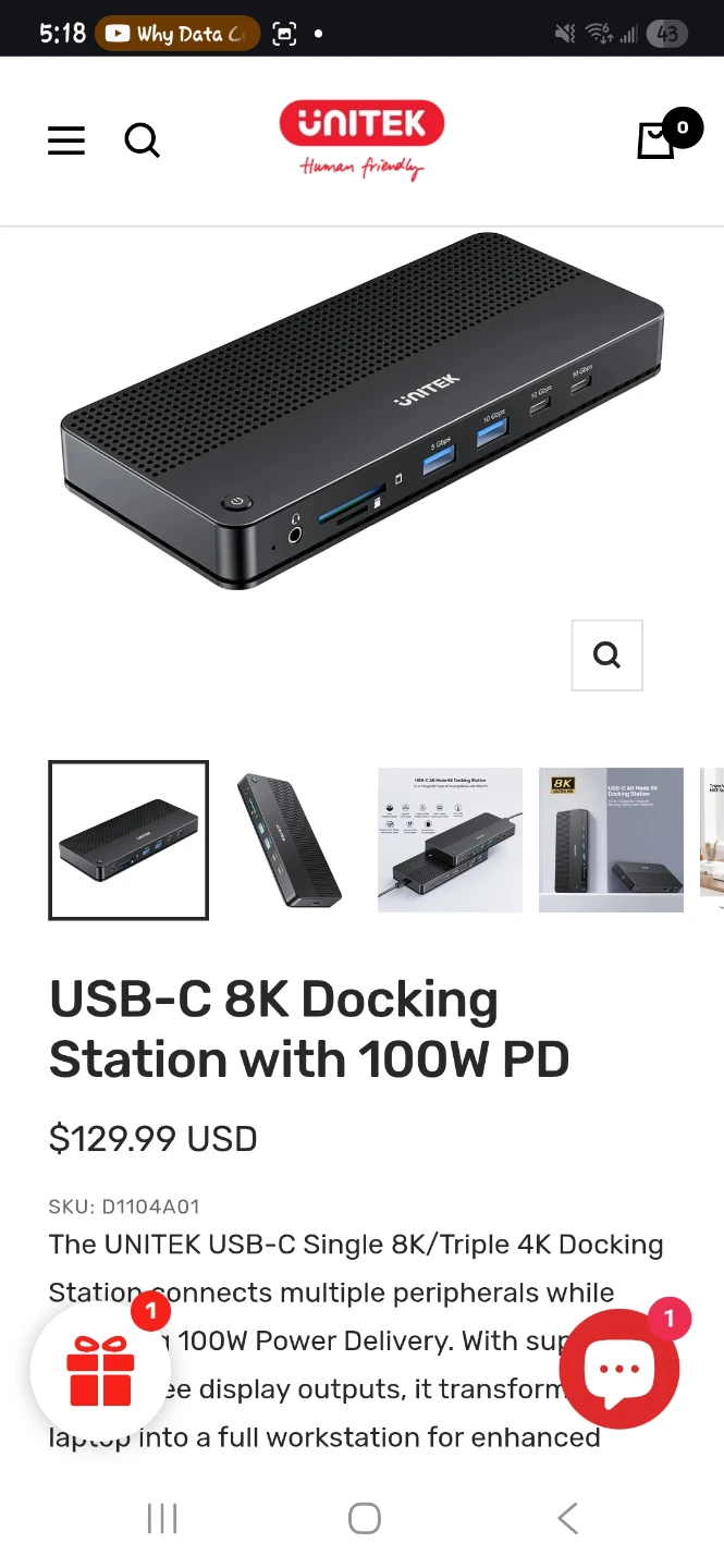 Unitek USB-C Docking Station DT004A - photo 2
