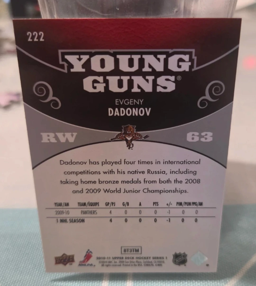 Evgeny Dadonov Young Guns Hockey Card - photo 2