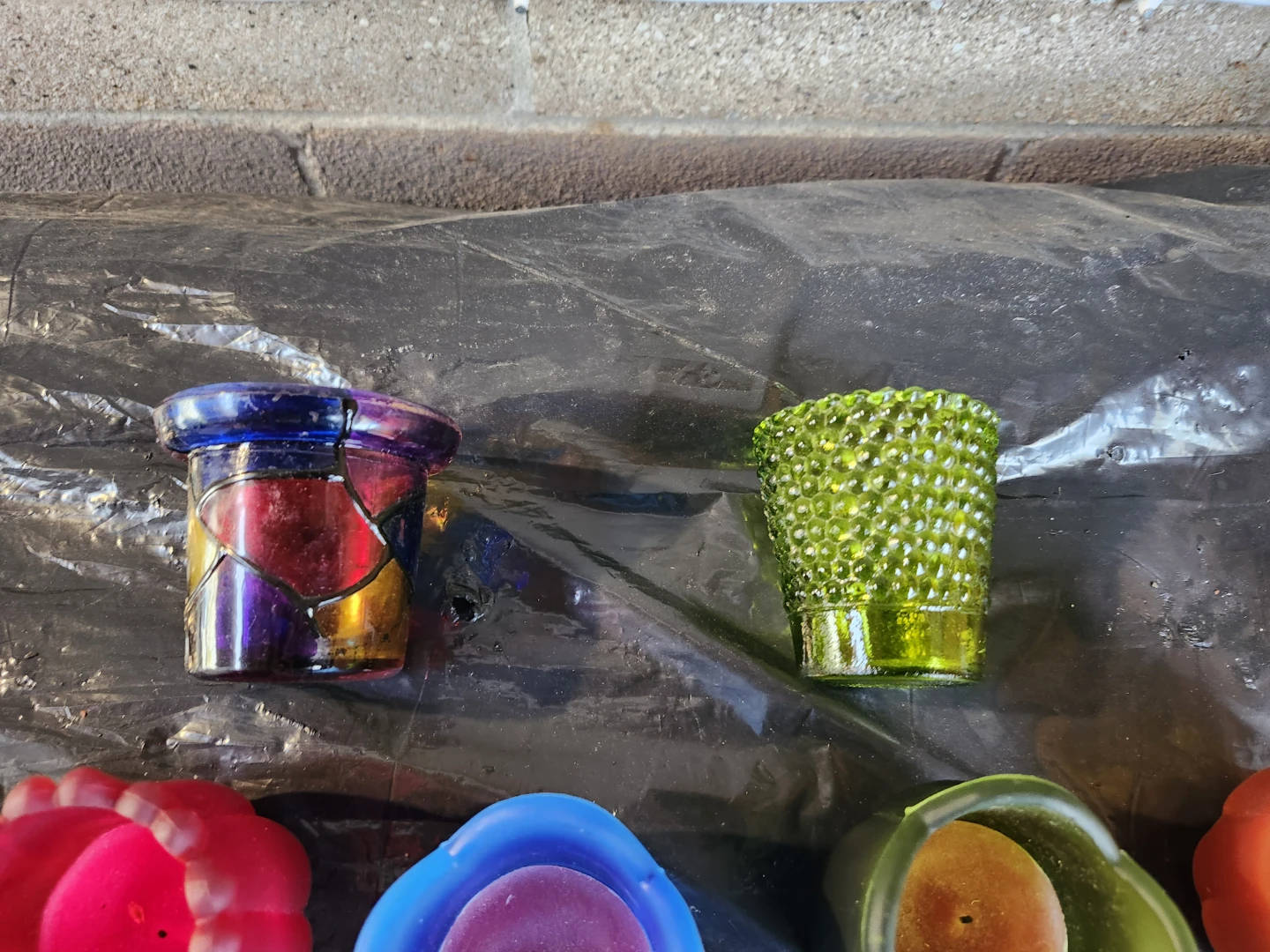 Assorted Coloured Glass Votive Candle Holders - photo 3