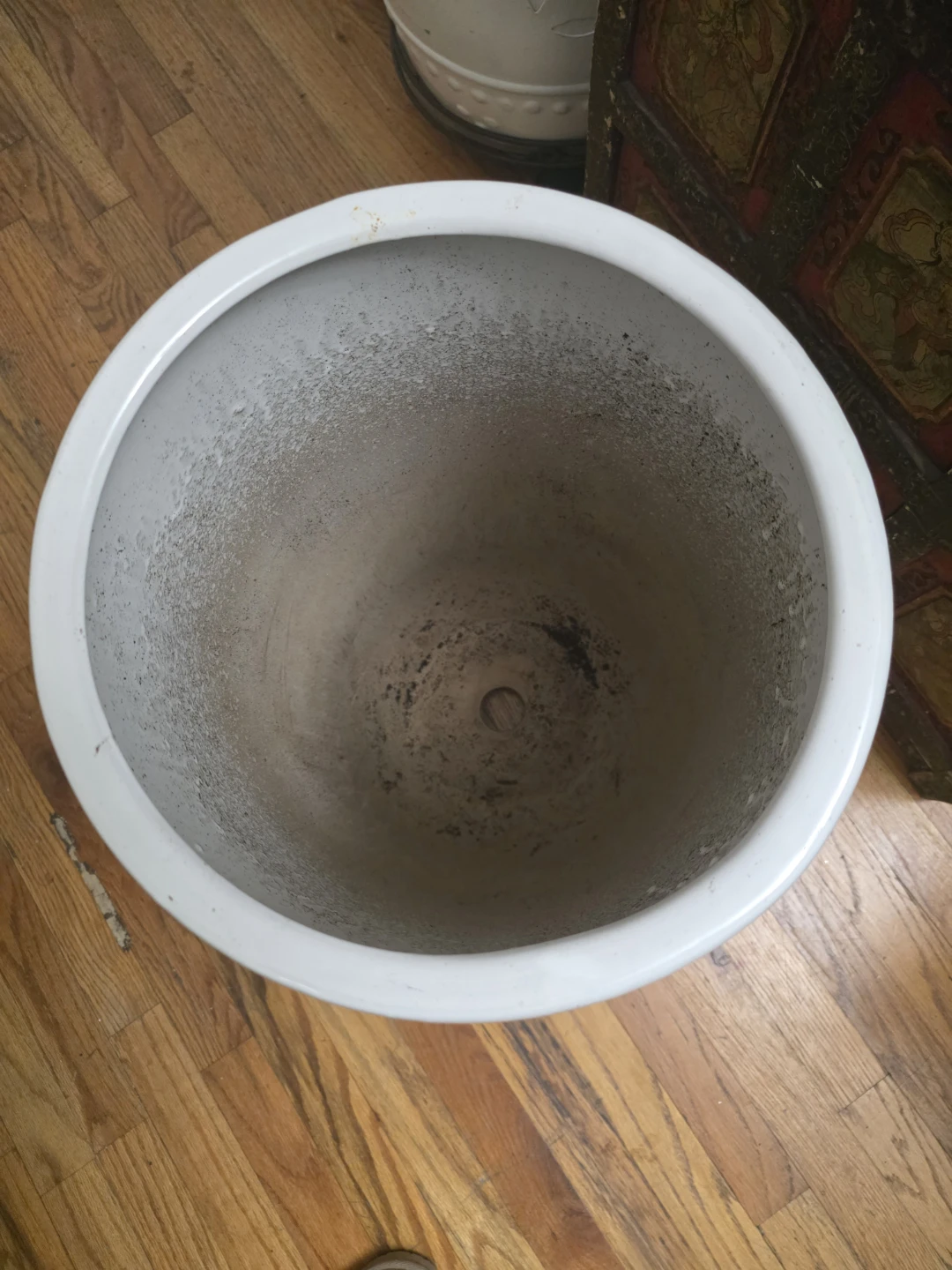 Tall White Ceramic Planter Pot - photo 2