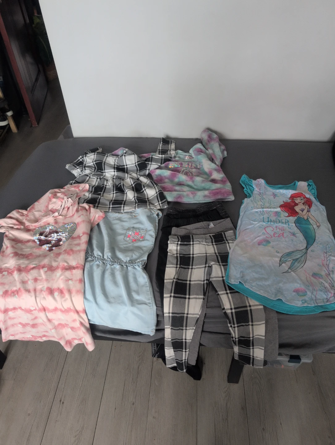 Girls' Clothing Bundle - Little Mermaid, Tie-Dye, Plaid