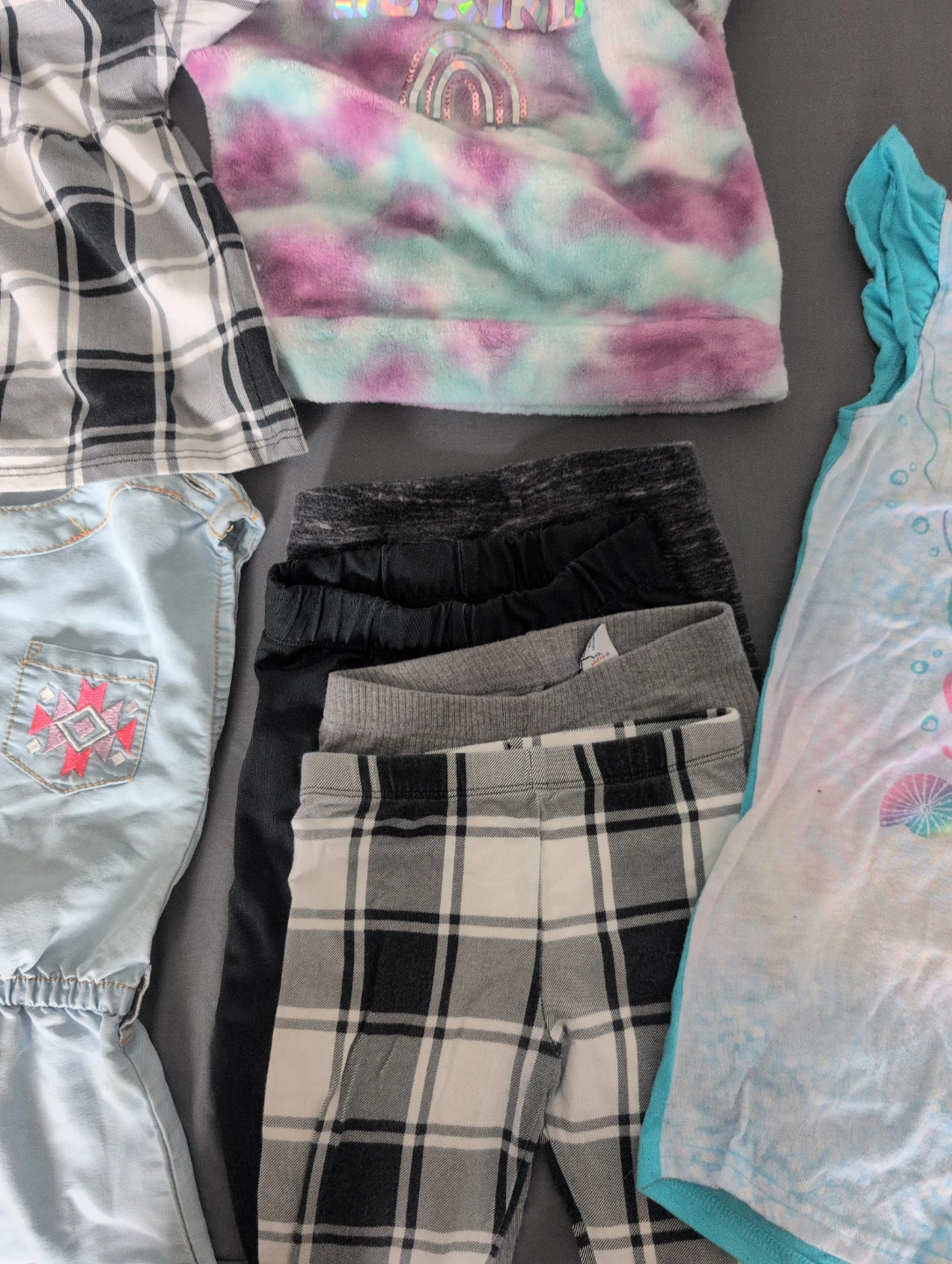 Girls' Clothing Bundle - Little Mermaid, Tie-Dye, Plaid - photo 4