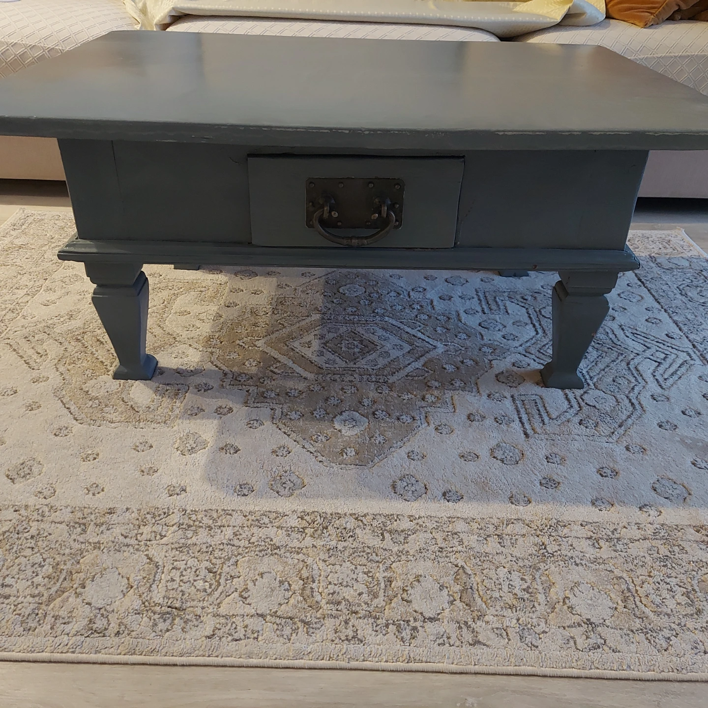 Vintage style Grey Coffee Table with Drawer