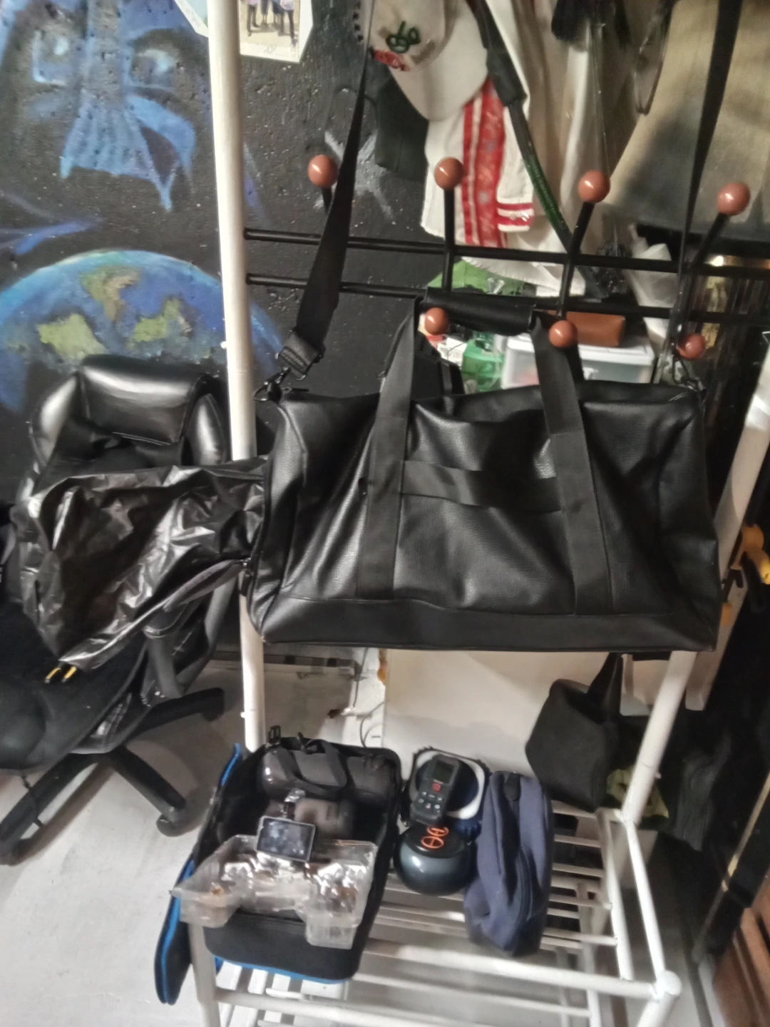 Bugatti Black Faux Leather Duffle Bag - photo 3