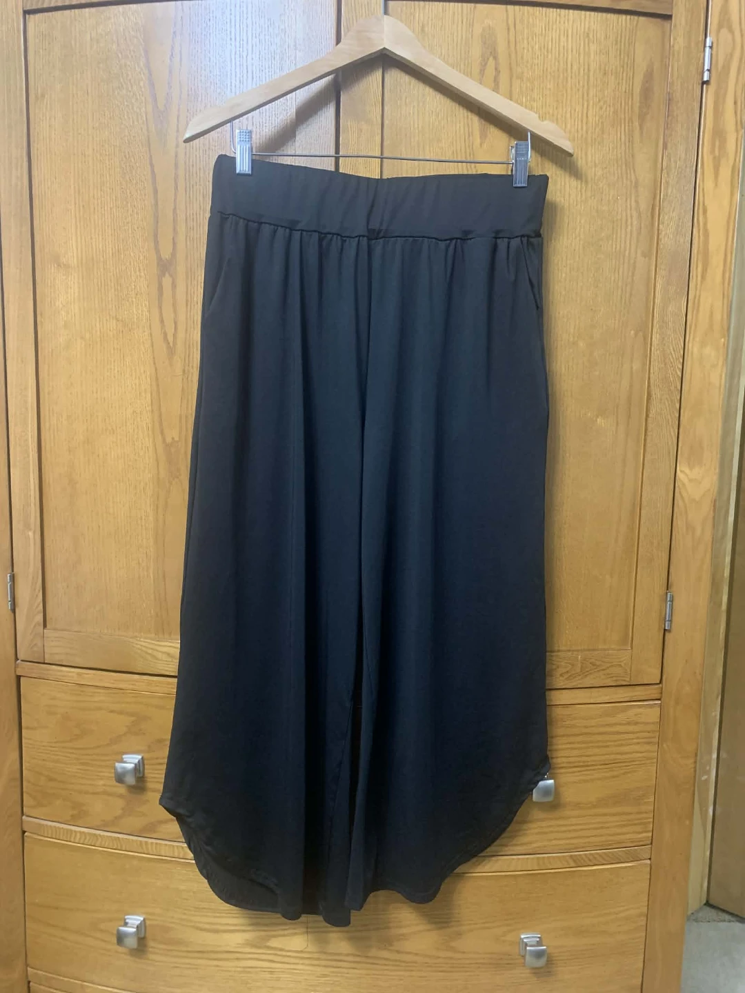 Black Wide Leg Cropped Pants - photo 3