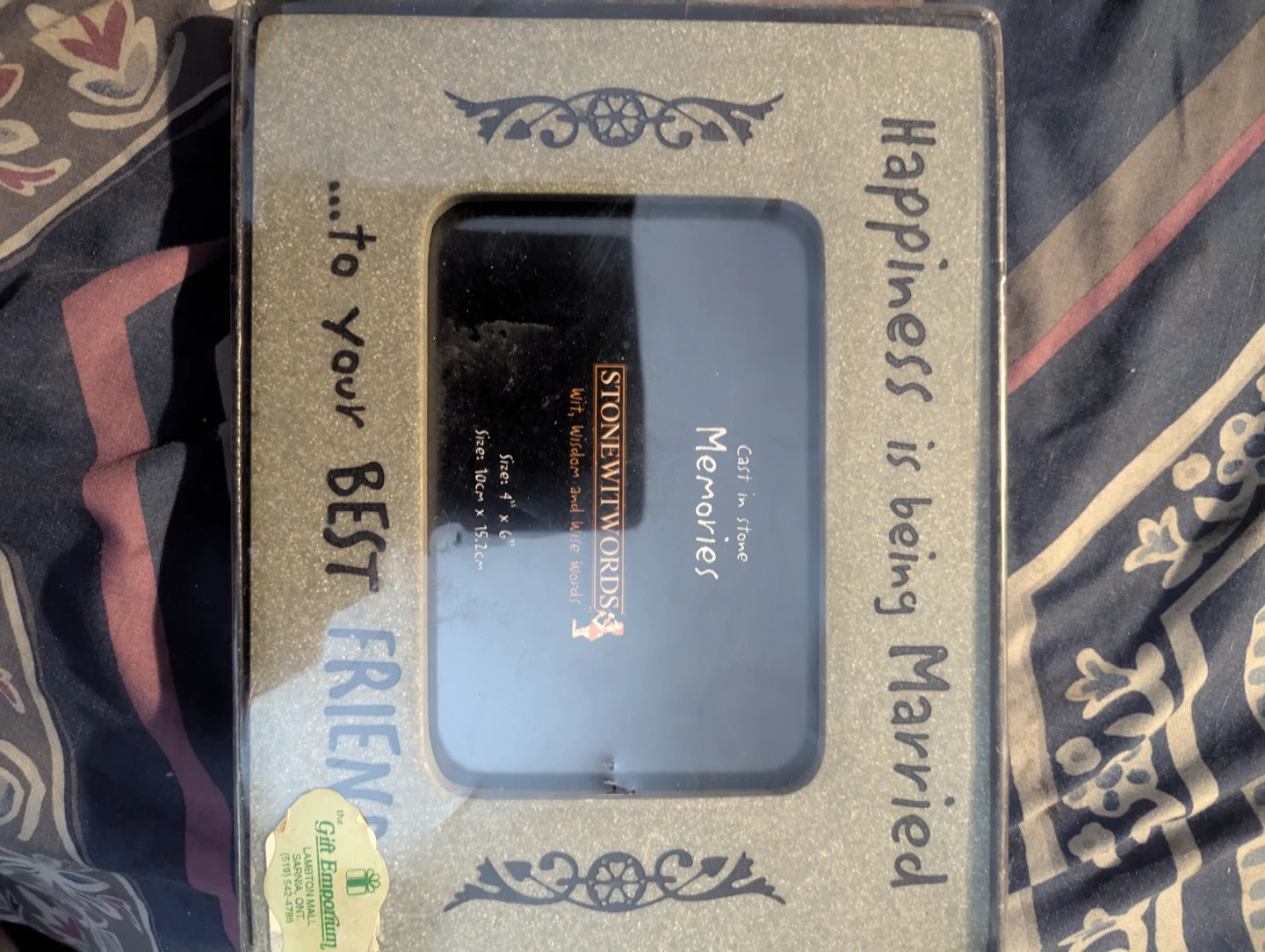 StoneWitWords "Happiness is being Married" Picture Frame - photo 2
