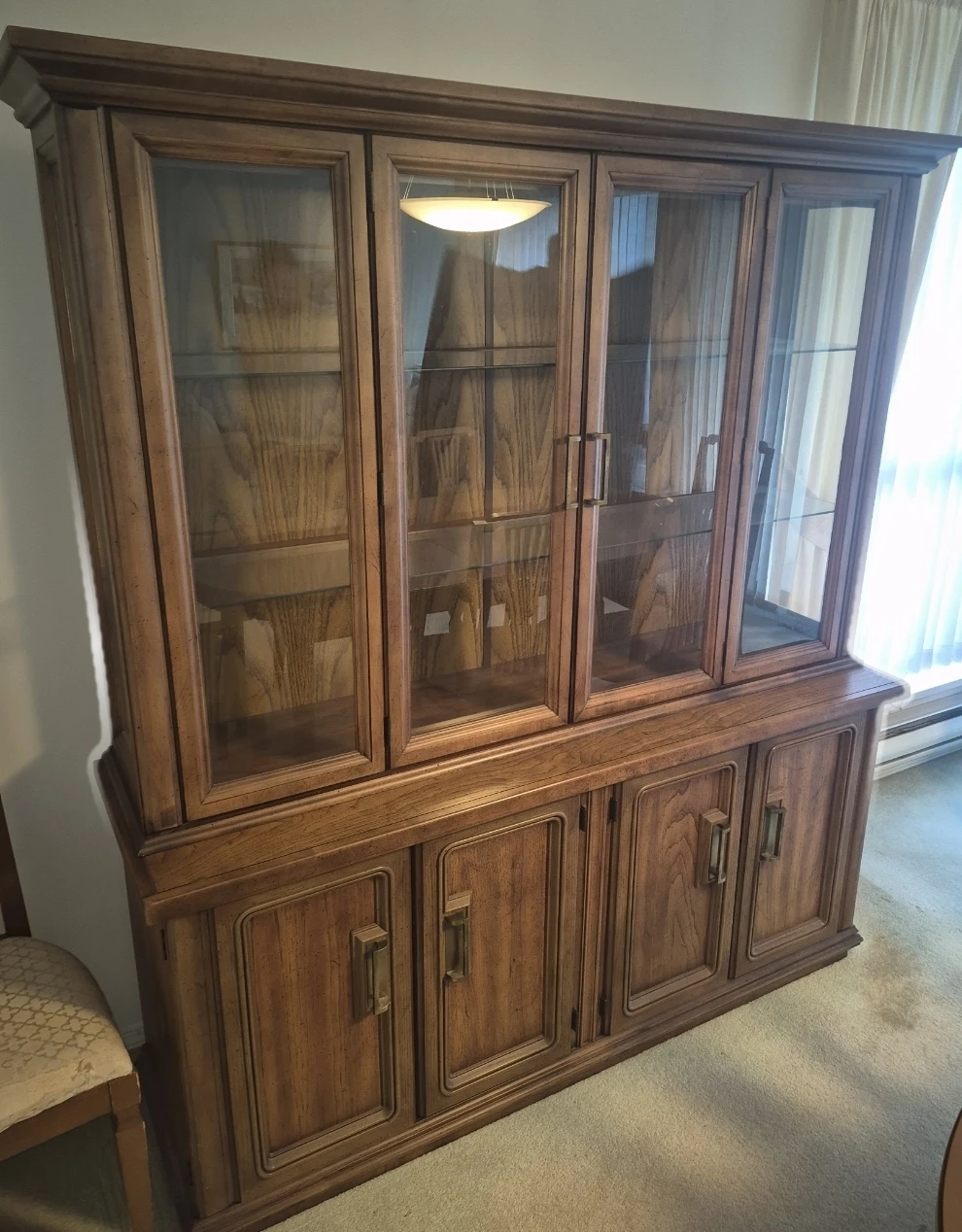 Wooden China Cabinet with Glass Doors