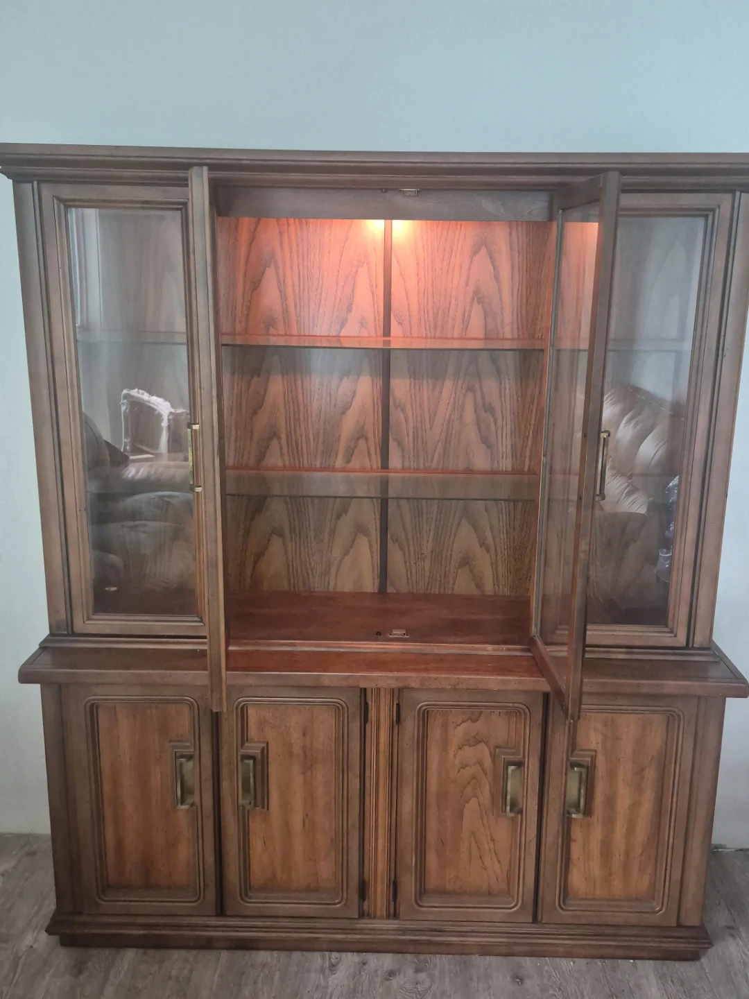 Wooden China Cabinet with Glass Doors - photo 2