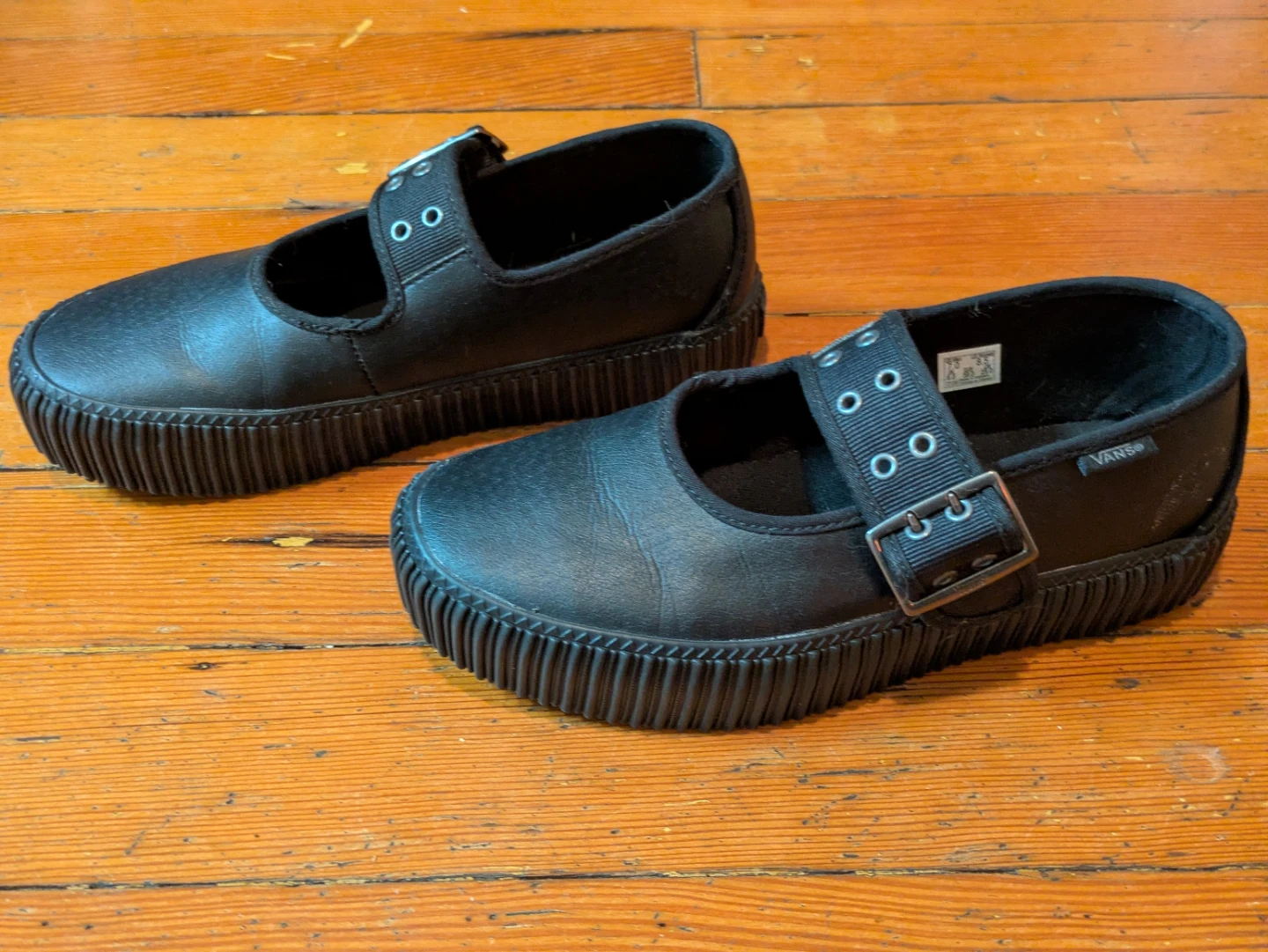 Vans Black Mary Jane Platform Shoes 8.5 - photo 3