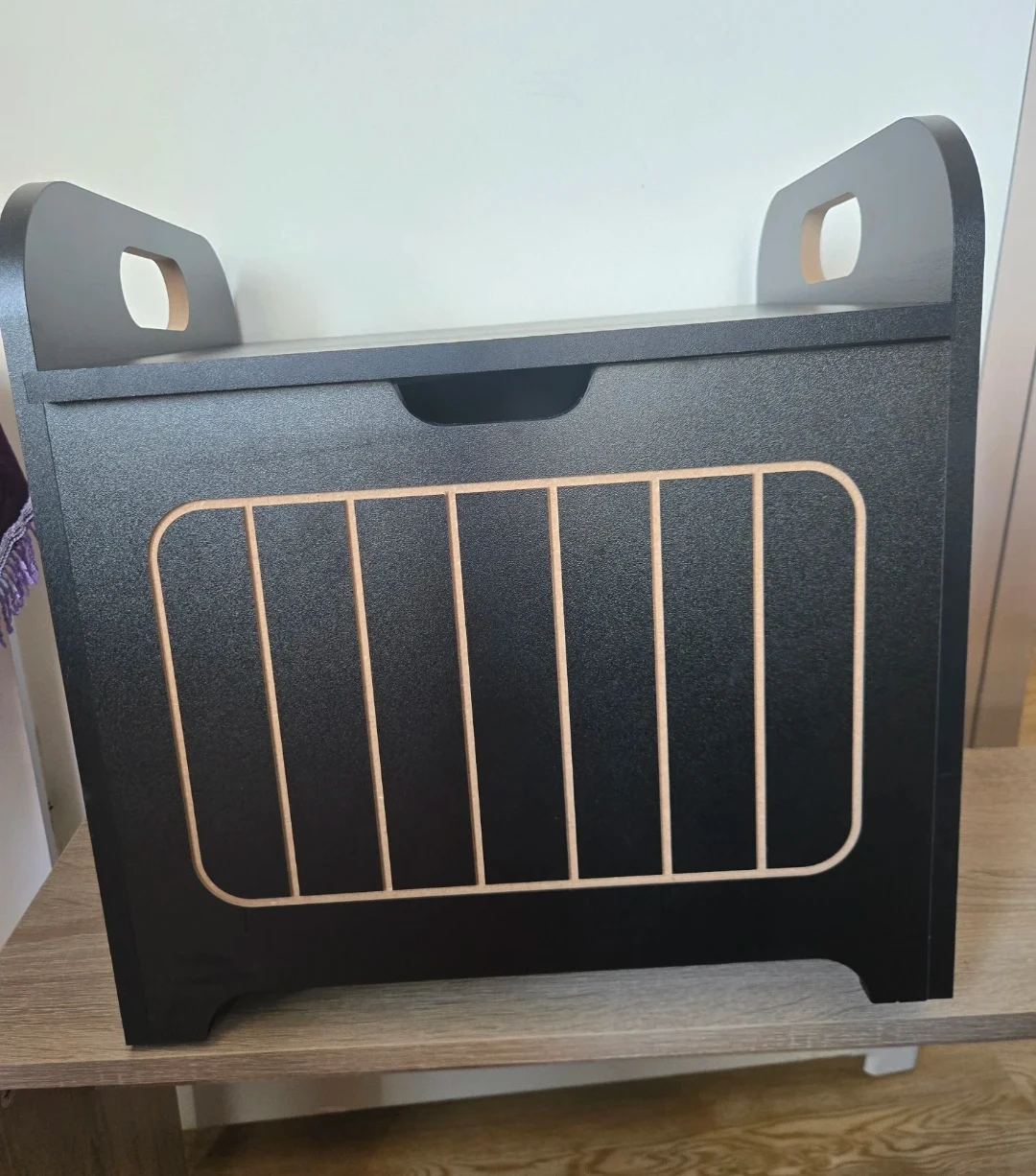 Black Wooden Toy Box Storage Chest - photo 2