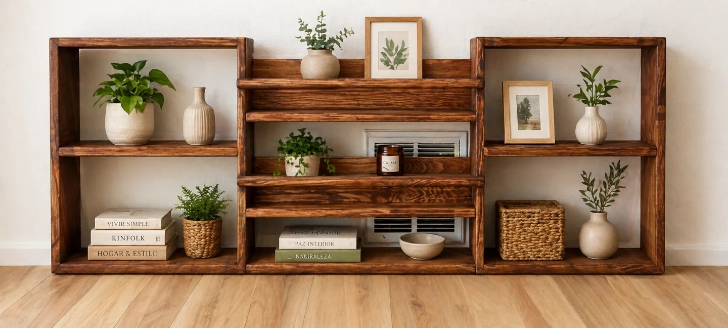 Wooden Wall Shelf Unit