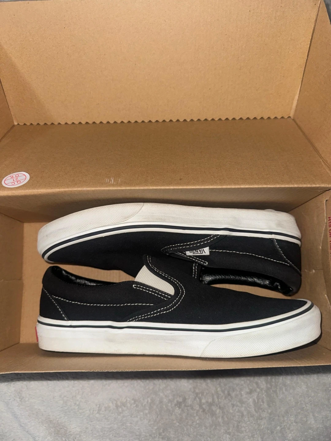 Vans Classic Slip-On Black Shoes Size 9 Men's