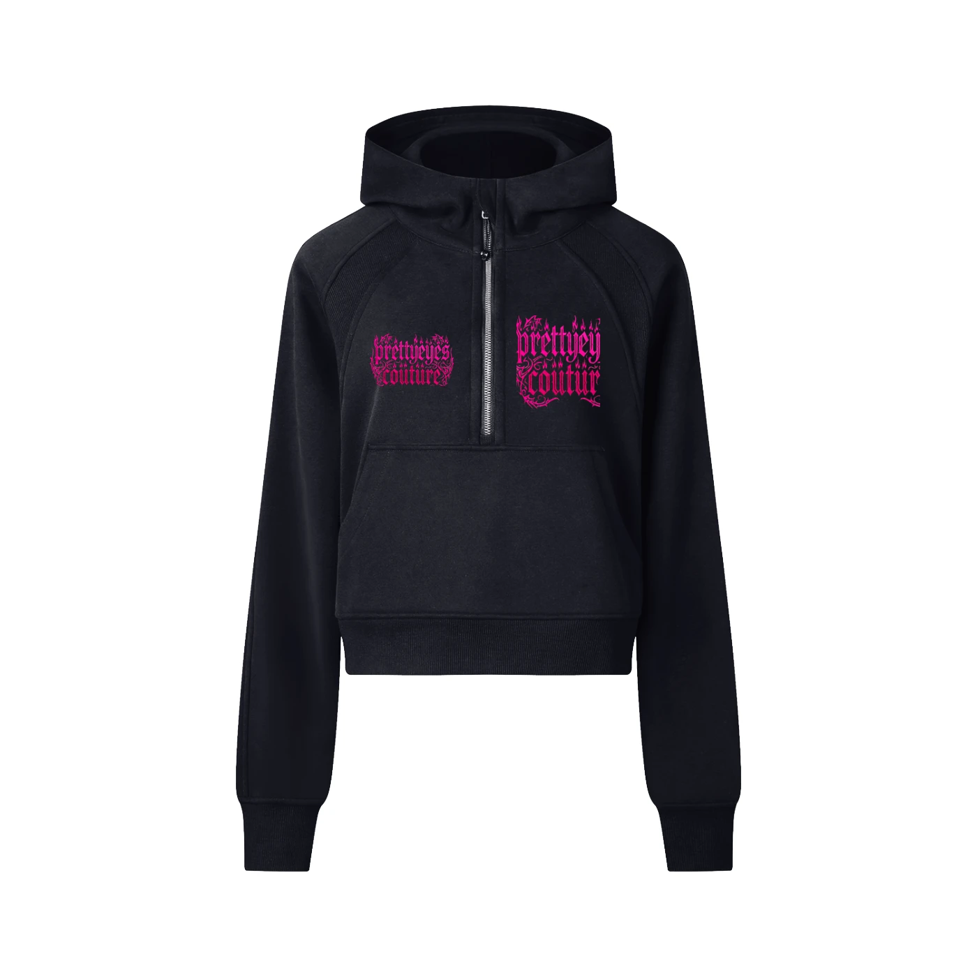Prettyeyes Couture Cropped Zip-Up Hoodie - photo 2