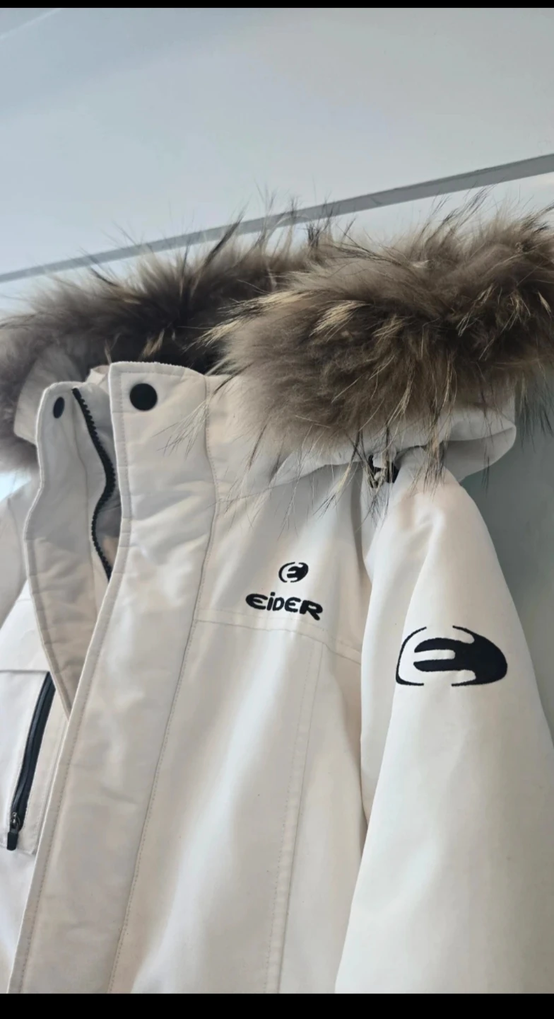 Eider White Parka Jacket with Fur Hood