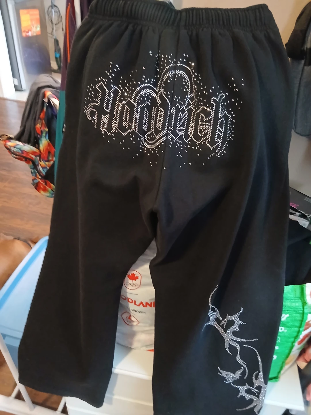 Hoodrich Black Sweatpants with Rhinestone Embellishments - photo 2
