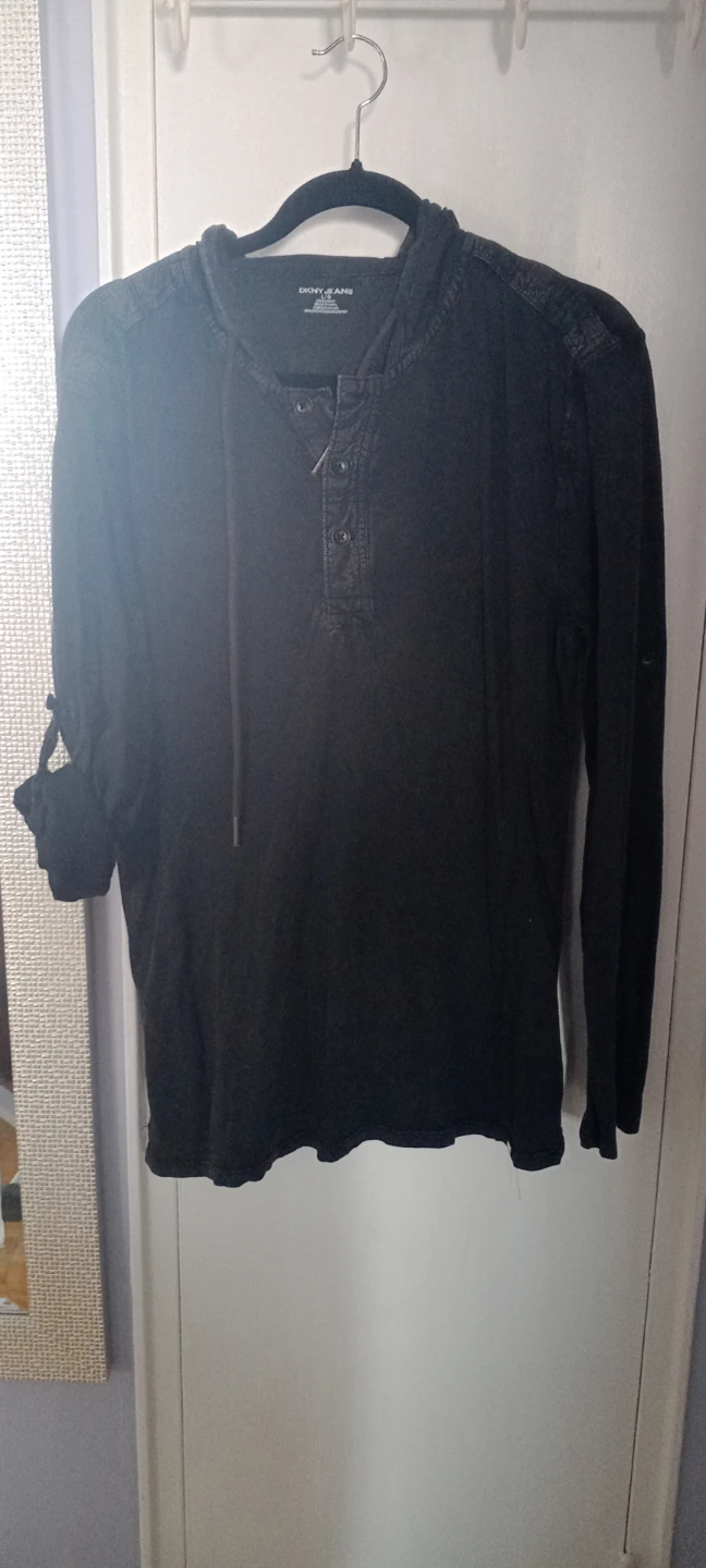 DKNY Jeans Long Sleeve Hoodie L/G Black