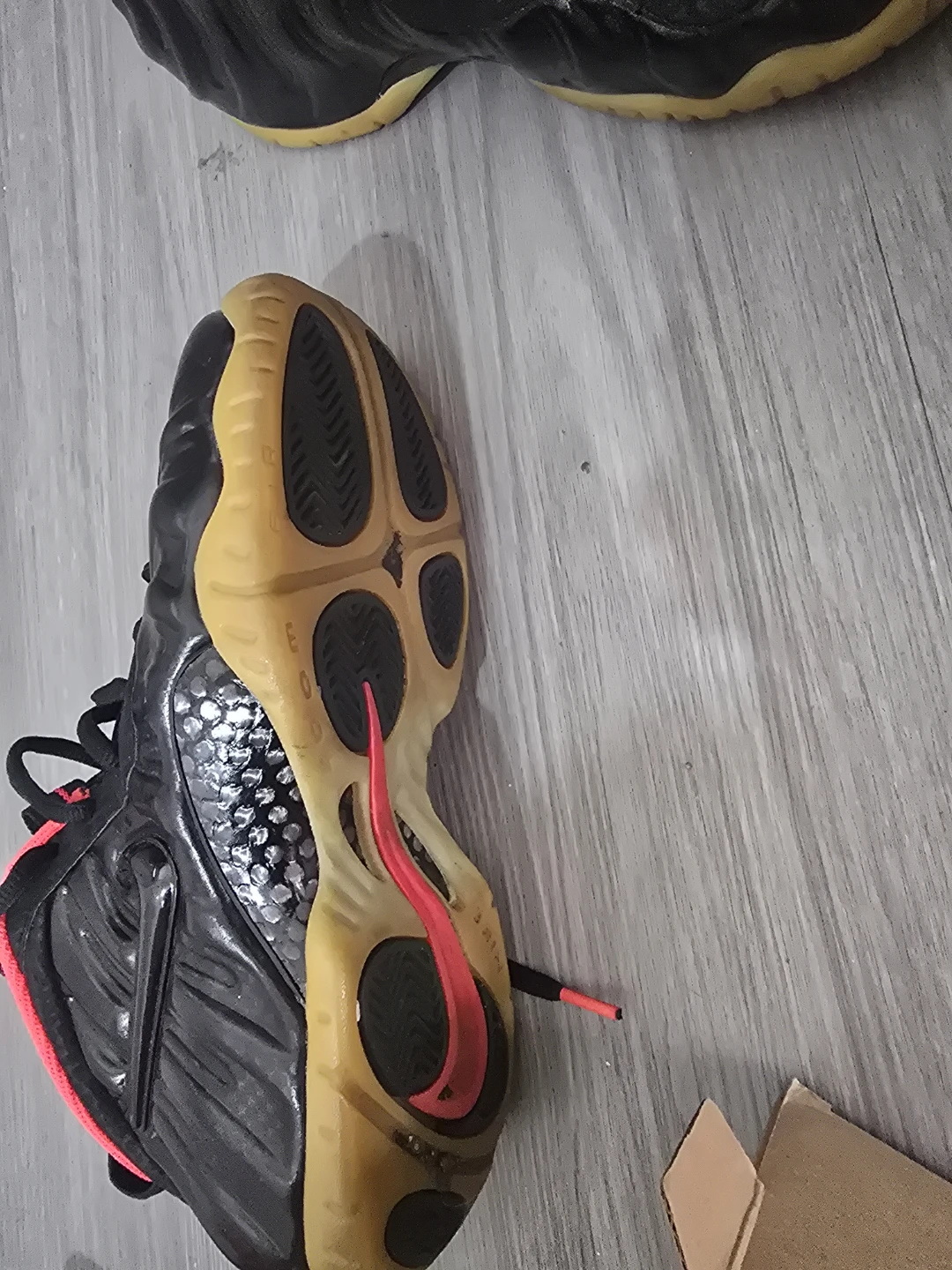 Nike Air Foamposite Pro Black Red Men's Basketball Shoes - photo 2