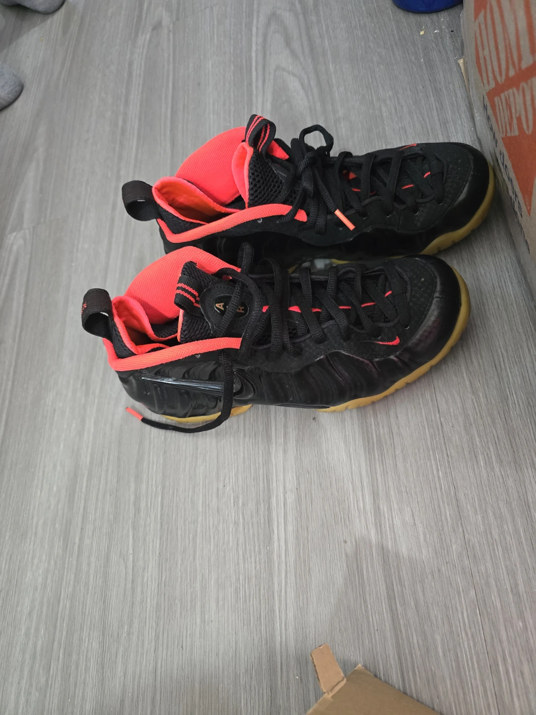 Nike Air Foamposite Pro Black Red Men's Basketball Shoes - photo 3