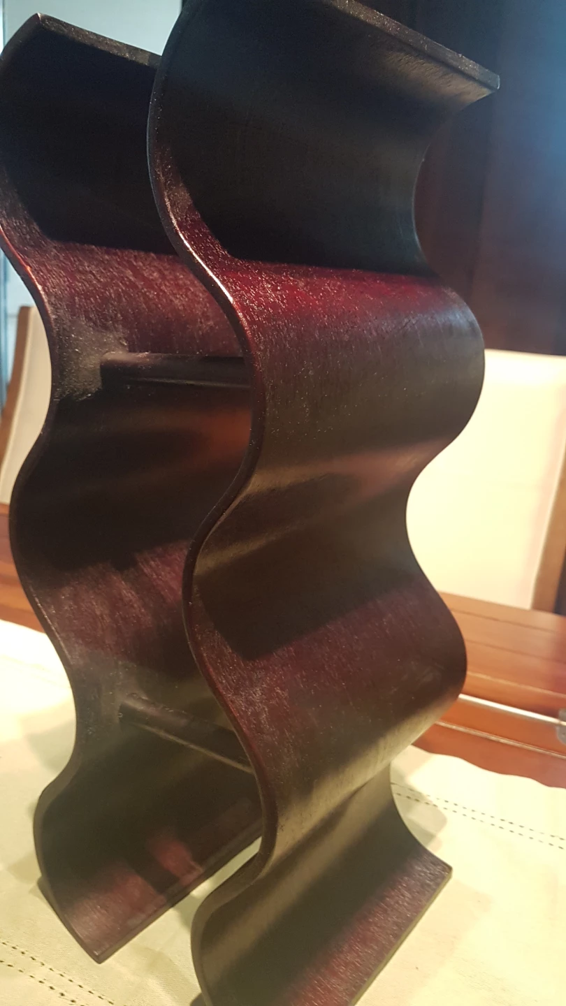 Wooden Wave Wine Rack - Dark Cherry - photo 3
