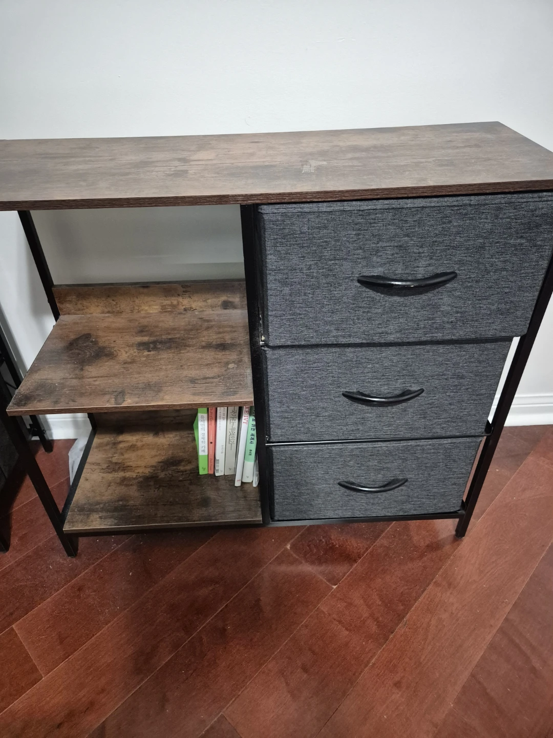 Fabric Drawer Dresser with Wood Top