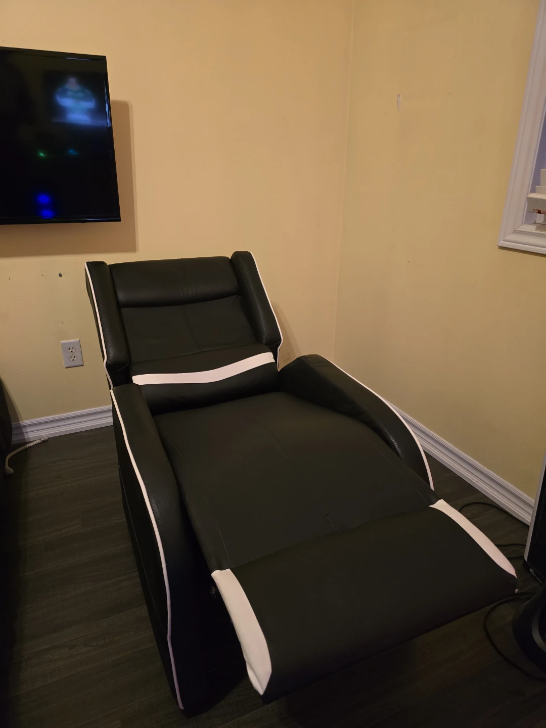 Black and White Recliner Chair
