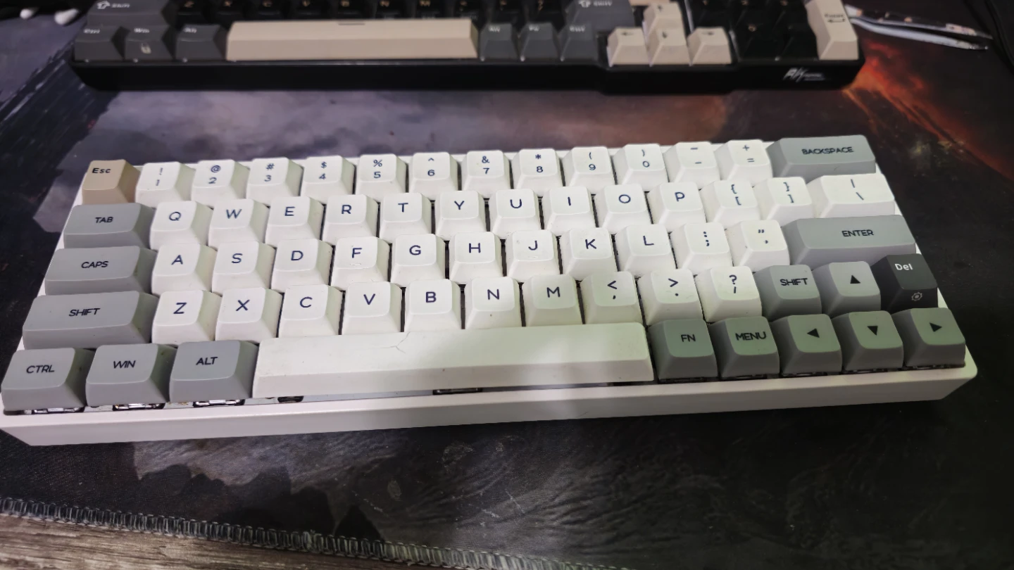 Compact Mechanical Keyboard White and Grey