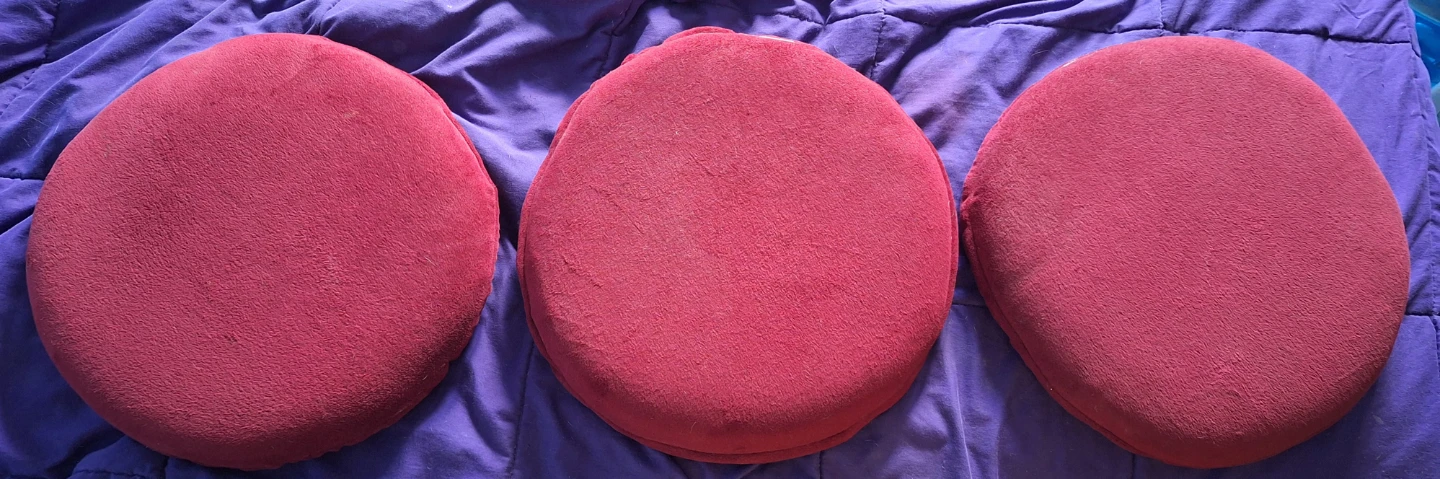 (12 inch diameter) Round Stool Seat Covers - Red Velvet