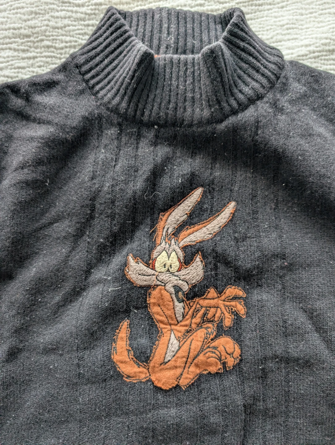 Iceberg History Looney Tunes Wile E. Coyote Mock Neck Sweater